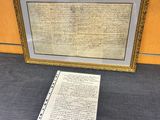 a framed document of the declaration of the united states