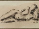 an image of a drawing of a nude woman laying on her stomach