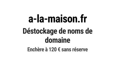 Nom de domaine a-la-maison.fr. Catégorie: Services à la pers…