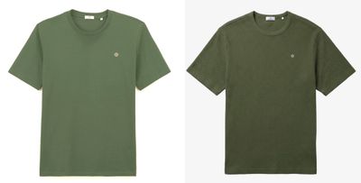 a green t - shirt and a green t - shirt on a white background