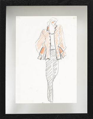 dessin représentant un homme en costume-cravate, dans un cadre noir