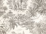 the back of a chair with a black and white pattern on it