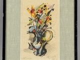 une image d'un tableau représentant un vase contenant des fleurs
