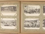 an old photo of a book with pictures of people on it