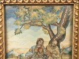 a picture of a painting of a woman and a child