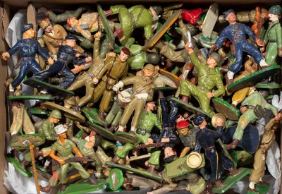 a box full of toy soldiers that are in a box