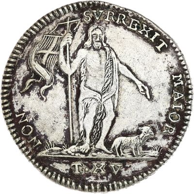 un gros plan d'une pièce d'argent représentant un homme tenant un drapeau