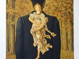 une image représentant un tableau où l'on voit un homme coiffé d'un haut-de-forme tenant un bébé dans ses bras