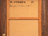 an old picture frame with a message on it and a picture of a horse