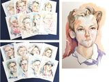 many portraits of a young man with different hair styles