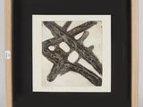 an image of a black and white drawing in a wooden frame