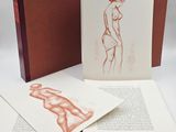 two books with drawings of a man and a woman on them