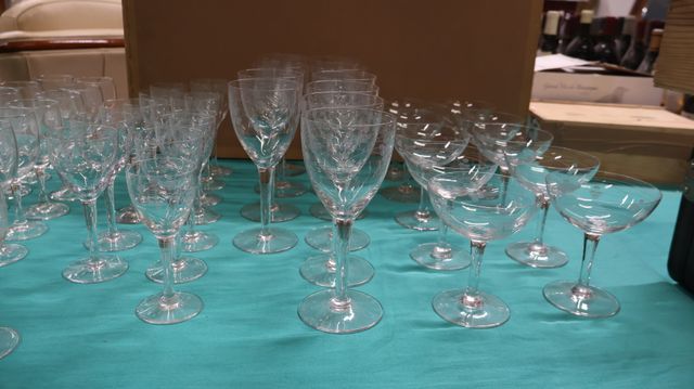Partie de service de verre en cristal comprenant 10 coupes à cham...