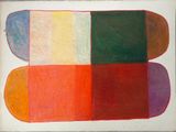 an image of a painting with multiple colors of paint on it