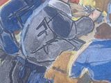 a painting of a group of people sitting around a table