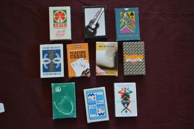 Lot de 10 jeux de 52/52, Réclame ou Publicitaire, boite cart…