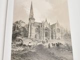 a picture of a book with a picture of a church in it
