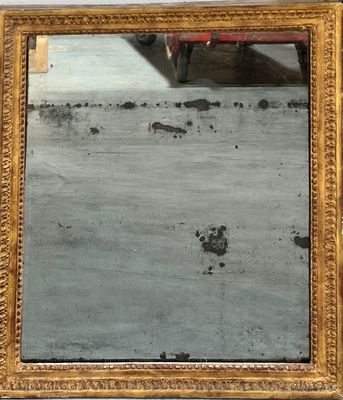 une photo d'un miroir sur lequel on voit l'empreinte d'une patte de chien