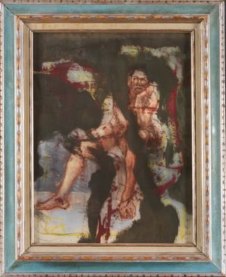 Ecole Moderne du XXe siècle Nu sur fond abstrait