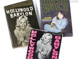 trois livres consacrés à Marilyn Monroe et à Hollywood Baby sur fond blanc