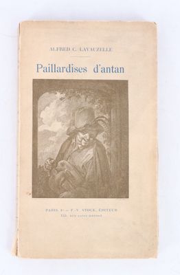 an old book with a picture of a man in a hat