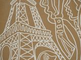 an image of a drawing of the eiffel tower on a wall