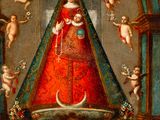 an image of a painting of a virgin surrounded by angels
