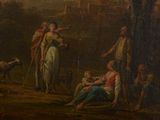 painting of a painting of a group of people in a wooded setting
