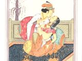une peinture représentant un homme et une femme assis sur un canapé