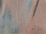 an image of a painting of a woman in a blue dress
