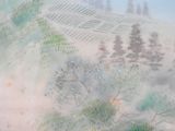 a picture of a painting of a horse in the field