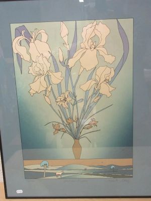 a picture of a picture of flowers in a vase