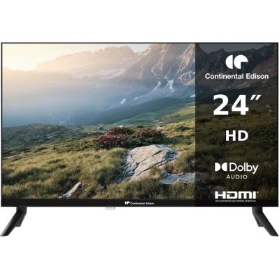 une télévision à écran plat avec une vue sur la montagne en arrière-plan