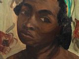 une peinture à l'huile représentant une femme coiffée d'un turban