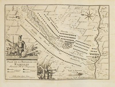 an old map of the battle of waterloo in the middle of the 18th century
