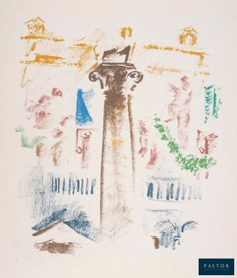 une image représentant un dessin d'un bâtiment sur lequel figure une horloge