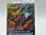 a close up of a pokemon card in a plastic bag