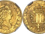 a gold coin with a crown on top of it