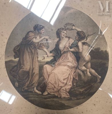 une image représentant une photo d'un tableau représentant une femme et deux autres femmes