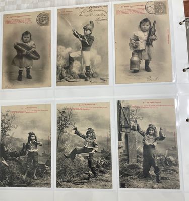 1 Classeur havane avec des CPA sur le thème Enfant