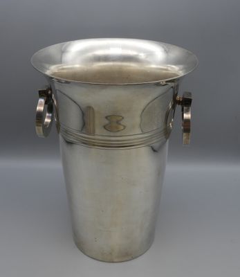an antique silver plated ice bucket with handles and handles