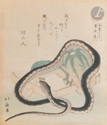 une image représentant un tableau où l'on voit un serpent dans une rivière