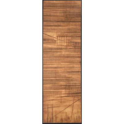 un panneau en bois orné d'un motif de lignes