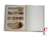 an open book with a picture of a bear and other animals on it