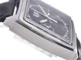 a close up of a wrist watch with a black face
