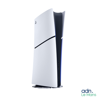 une console de jeux vidéo blanche et noire sur un fond blanc