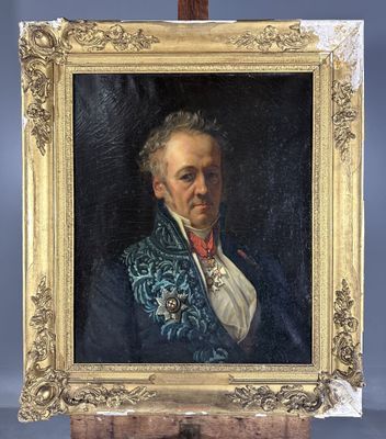 ÉCOLE FRANCAISE vers 1840 - Portrait d'Antoine Conte, direct… - Photo 1