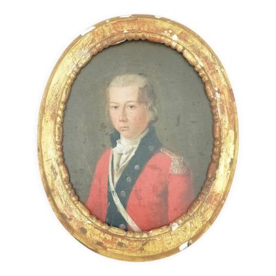 portrait d'un jeune homme vêtu d'un manteau rouge et d'un chapeau blanc