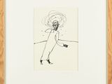 l'image d'un dessin représentant une femme avec un chapeau sur la tête