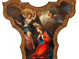 an image of a painting of the virgin and child in a frame